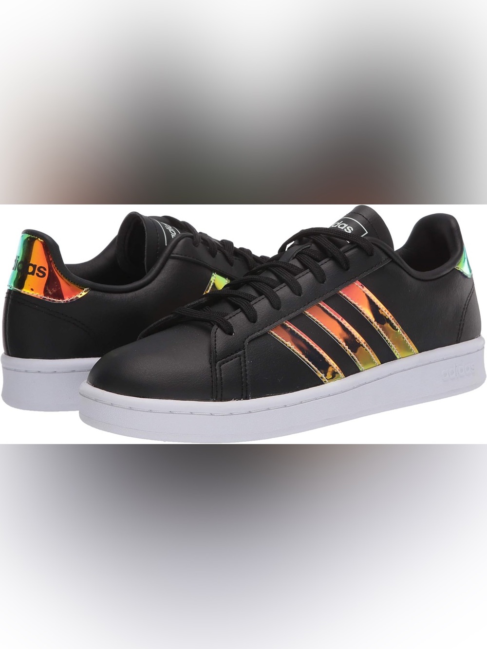Men’s ADIDAS Grand Court black leather trainers- Size 9.5
